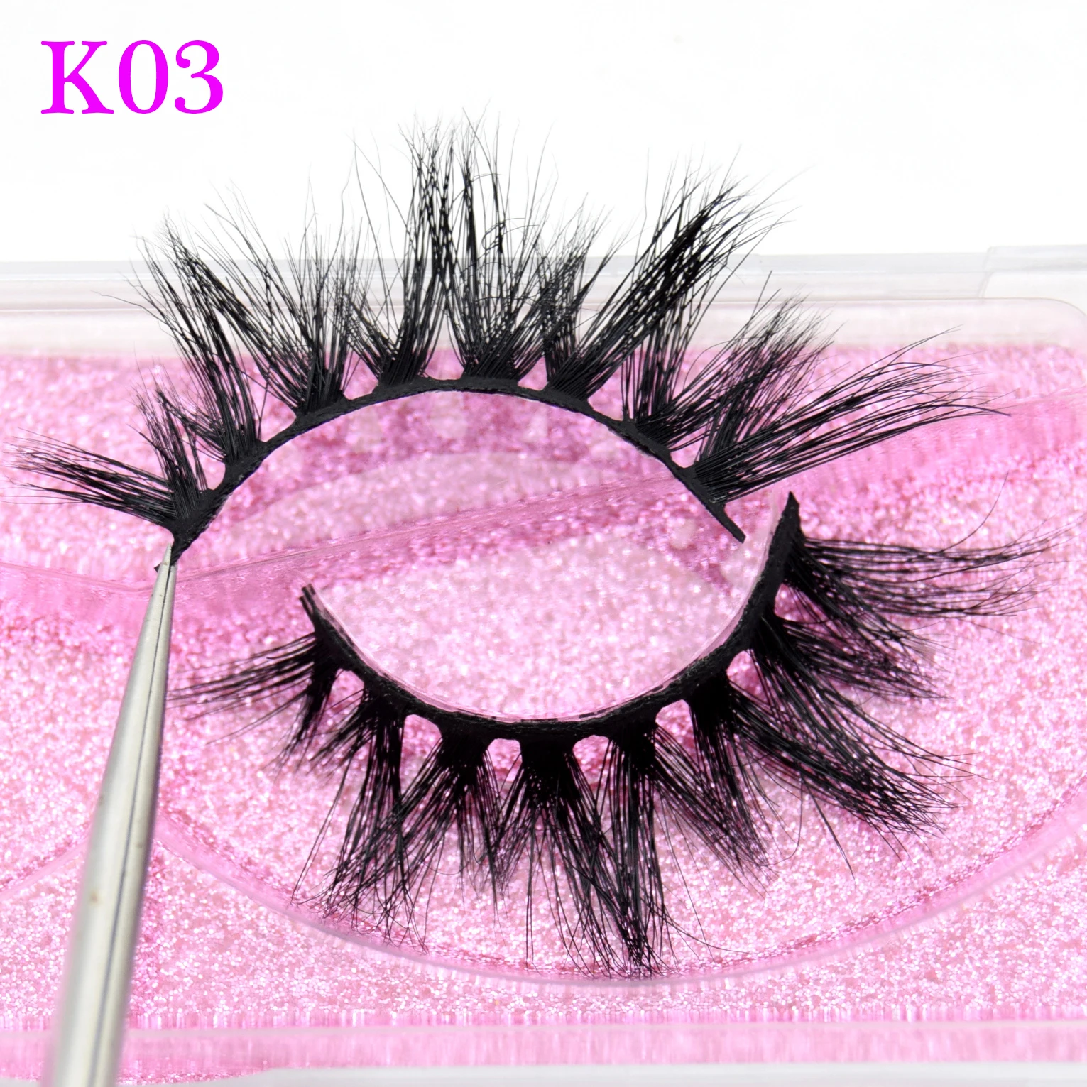 Visofree ขนตา 3D Mink Lashes ธรรมชาติ handmade ปริมาณนุ่มขนตายาวขนตา real mink ขนตาแต่งหน้า K03