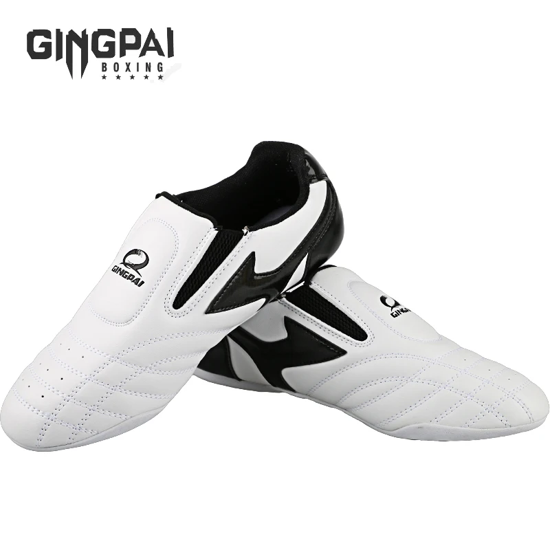 GINGPAI Breathable Taekwondo Shoes White Long Martial Arts Shoes Professional Training Competition Shoes Sports Shoes