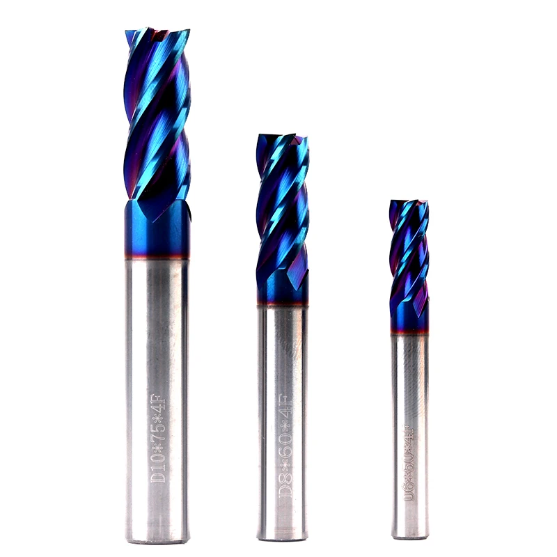 1PCS Cutting HRC65 4 Flute 1mm 1.5mm 2mm 2.5mm 3mm 4mm 5mm 6mm *50L Alloy Carbide Milling Tungsten Steel Milling Cutter End Mill