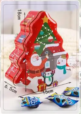 4Pcs  Christmas Candy Gift Box Portable Christmas Box Theme Tin Case Metal Snowman Printed Sealed Jar Packing Boxes