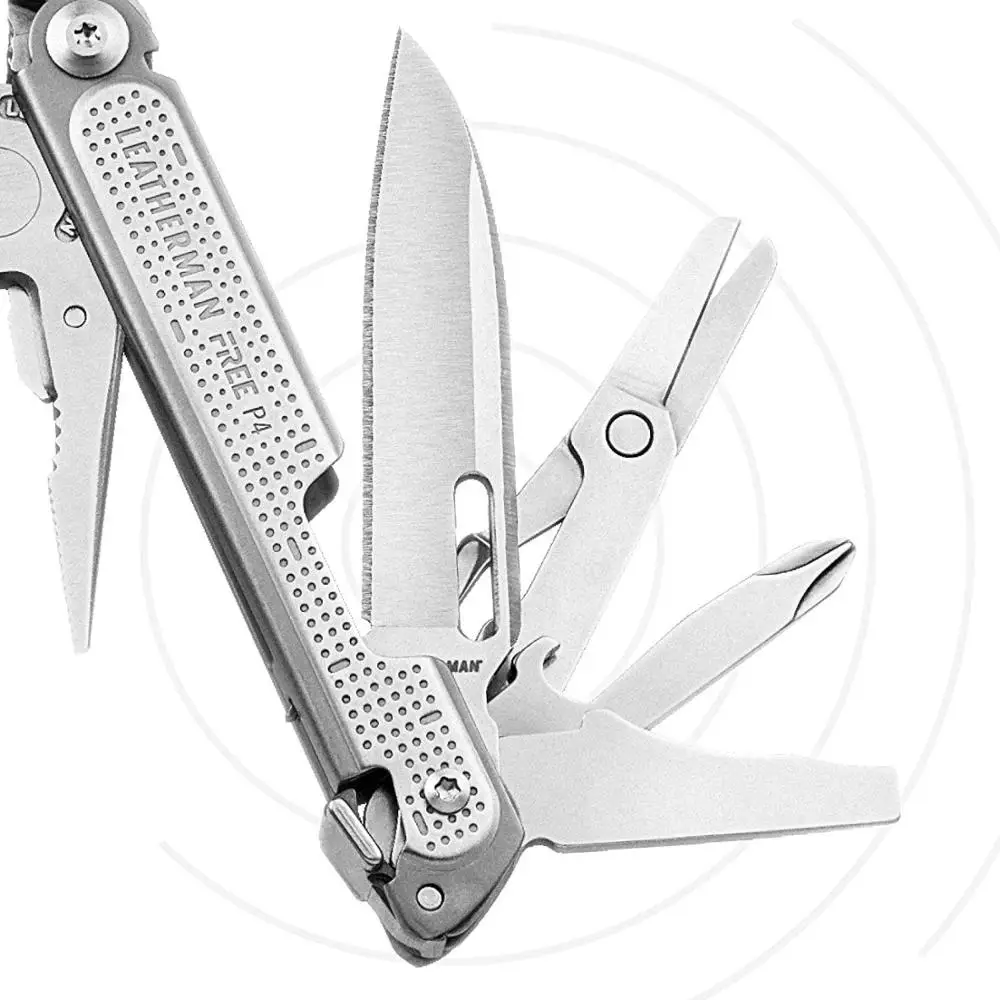 LEATHERMAN - FREE P4 Multitool with Magnetic Locking, One Hand Accessible Tools and Premium Nylon Sheath and Pocket Clip