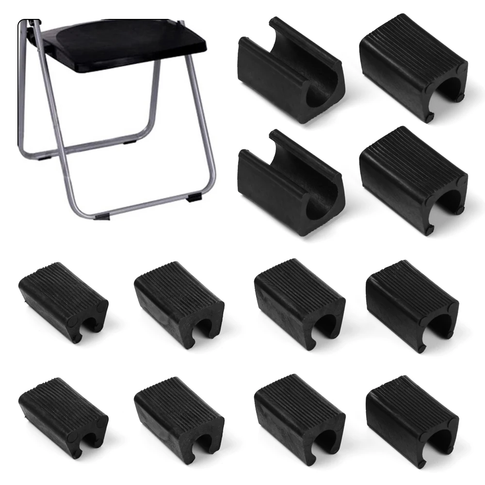 10PCS Chair Foot Bumper Damper Stool Chair Leg Pipe Clamp Floor Protector Anti-front Tilt U Shaped Floor Glides Tubing Caps