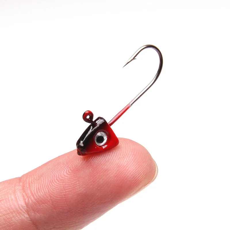 10pcs/lot 1.6g Jig Head Fishing Hooks  Lure Barbed Hook Hook Fishing Tackle Crankbaits Tackle fishing accessories 3D eyes image 2