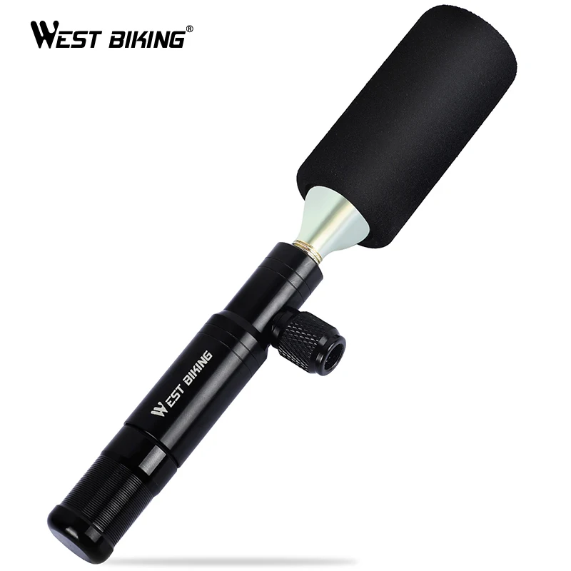 WEST BIKING 2 in 1 Bike Pump Bicycle Tubeless CO2 Inflator MTB Cycling Air Hand Pump Presta & Schrader Valve Tire Repair Tool