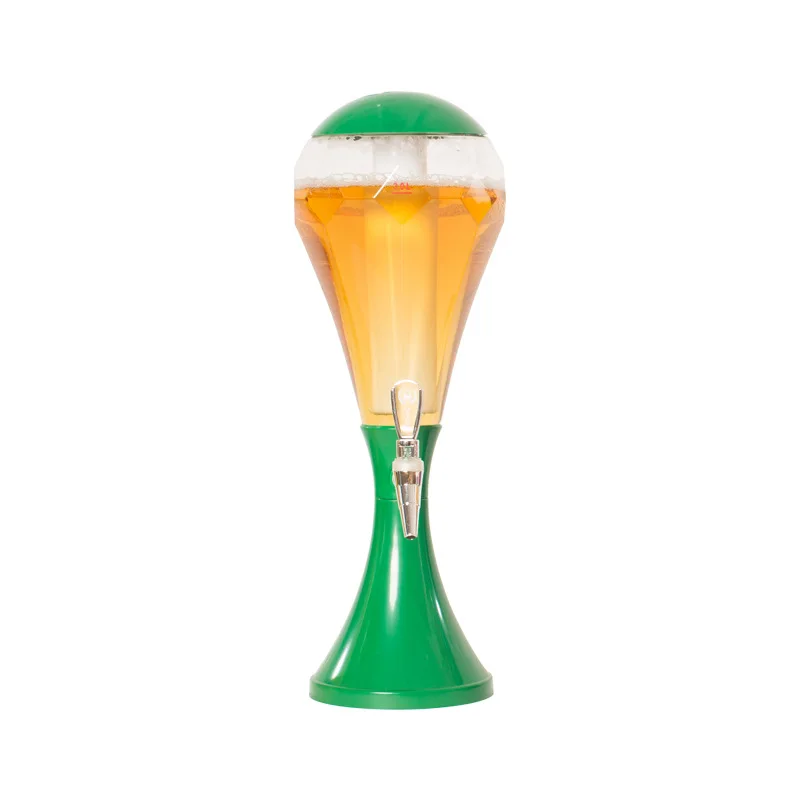 PlumWheat Beer Tower Beverage Dispenser, LED Colorful Shinning Lights, Ice Tube, Home Bar Party Gameday, BT80, 3 Liters