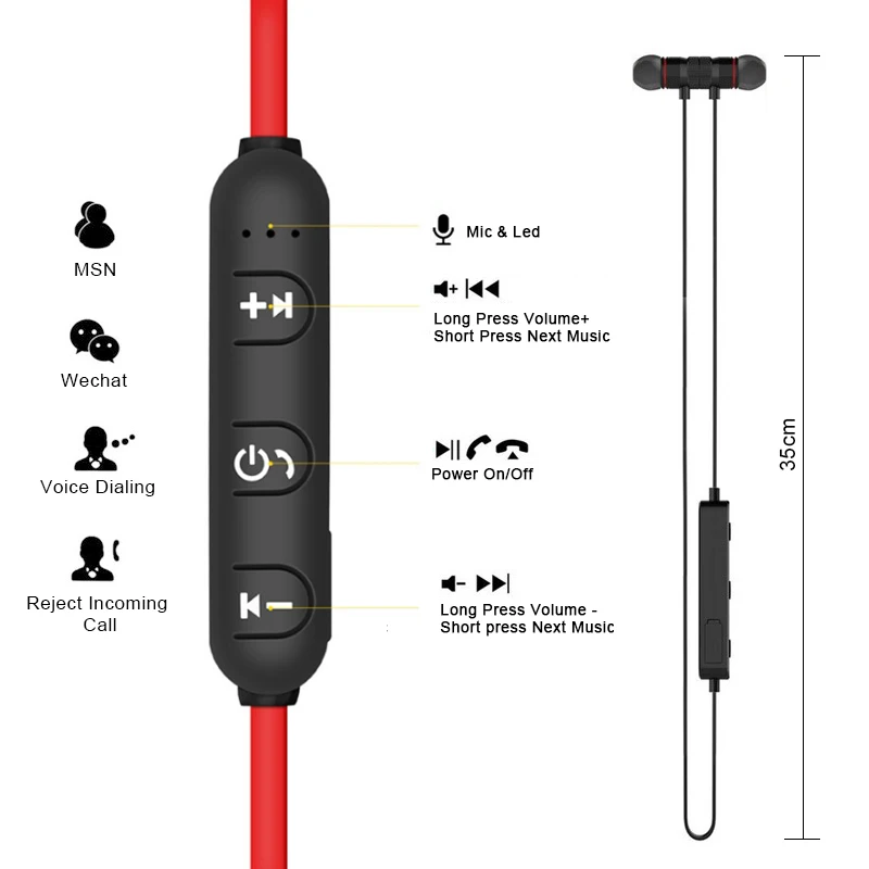 Tai Nghe Nhét Tai Không Dây Vòng Cổ Từ Thể Thao 5.0 Bluetooth Stereo Tai Nghe Nhét Tai Nhạc Kim Loại Tai Nghe Có Mic Cho Tất Cả Các Dòng Điện Thoại