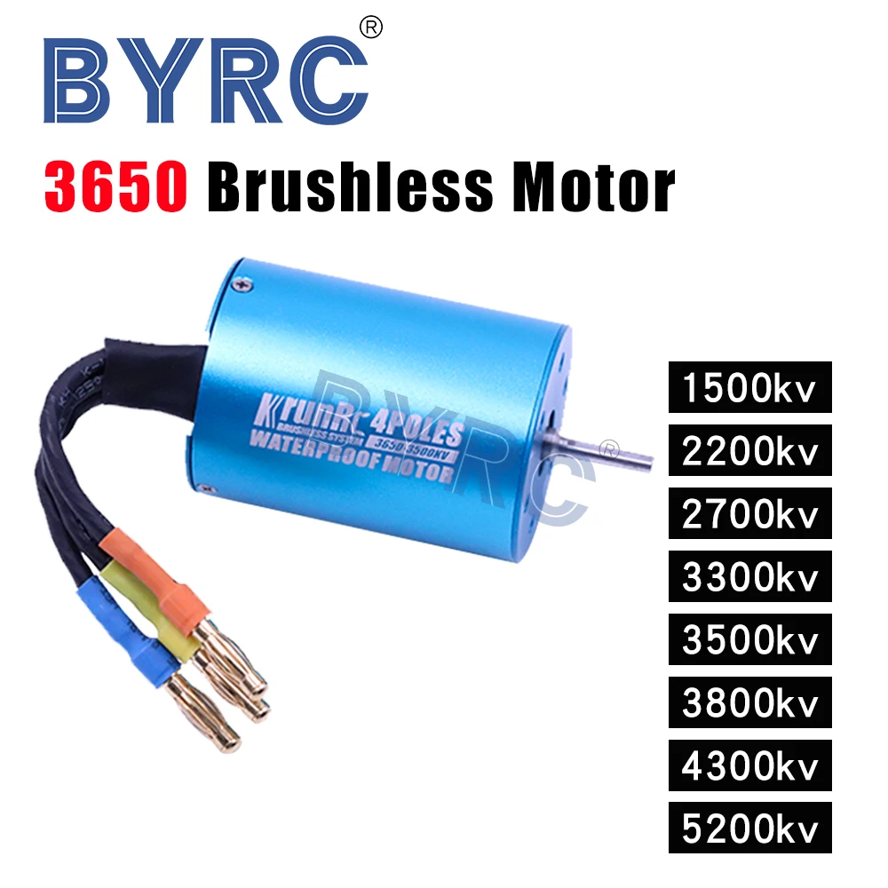 3650 1500/2200/2700/ 3300/3500/3800/4300/5200KV Brushless Motor For 1/10 Scale Models 2S/3S Battery Remote Control Car