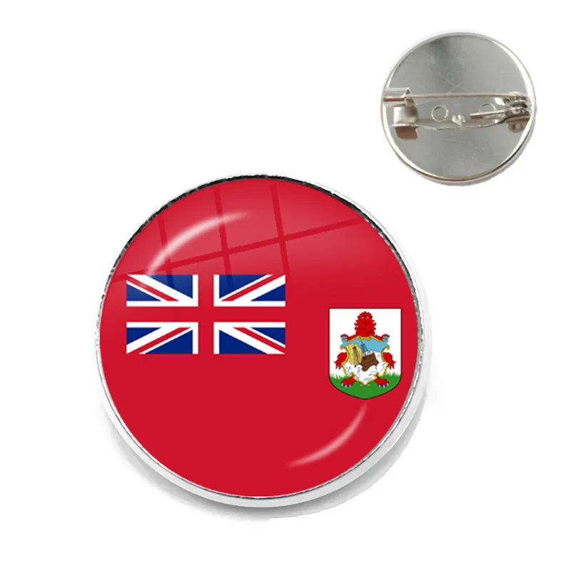 Turks and Caicos Islands,Anguilla,Cayman Islands,British Virgin Islands,Bermuda,Guadeloupe National Flag Glass Cabochon Brooches