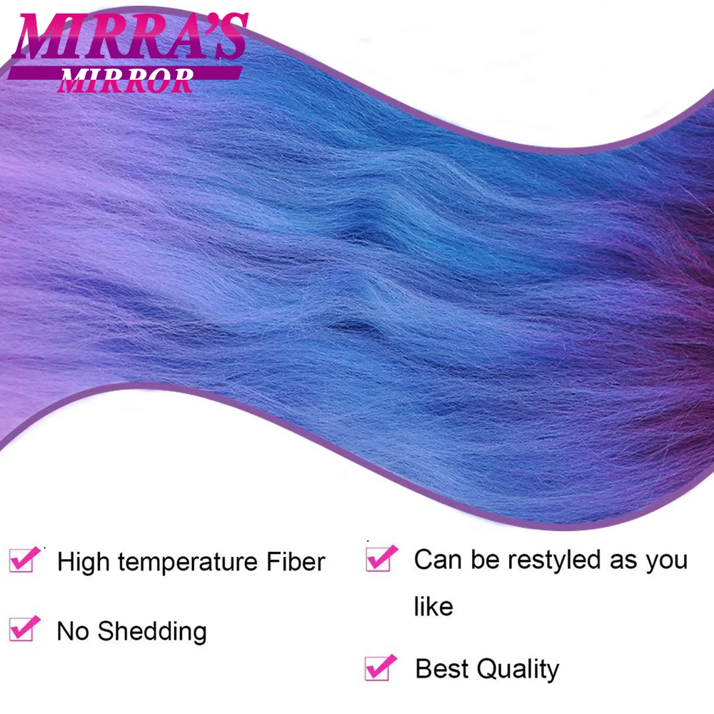 Mirra's Mirror-extensiones de cabello trenzado sintético para mujer, cabello trenzado Jumbo degradado, peinado DIY, rosa, morado, amarillo, venta al por mayor