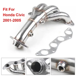 Stainless Steel Piping Header Manifold Exhaust For 01-05 HONDA CIVIC DX/LX D17 1.7 EM2/ES1