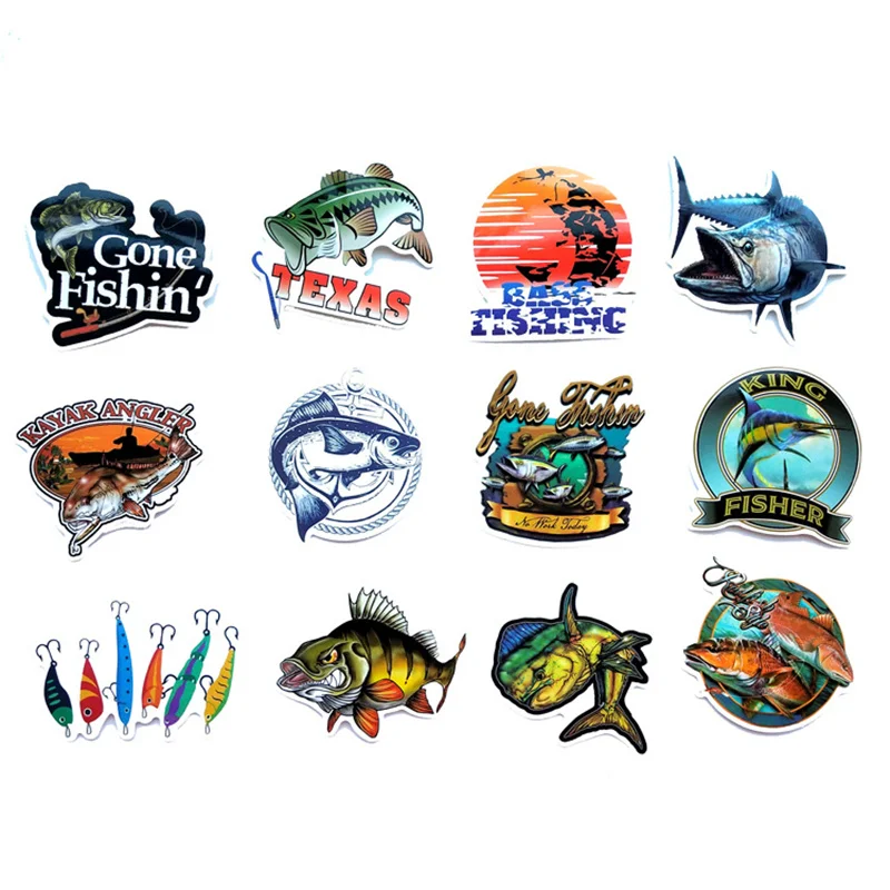 65PCS Funny Fisherman Go Fishing stickers For laptop suitcase Freezer Vinyl Car-styling DIY decoration Decals Car Sticker