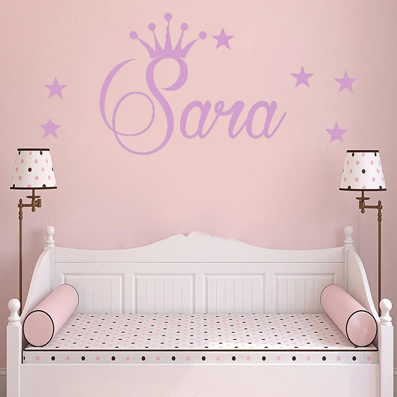 Baby Kids Room Name Customizde Vinyl Wall Sticker Personalised DIY PVC Decals Kids Girls Boys Room Decoration Art Mural G1016