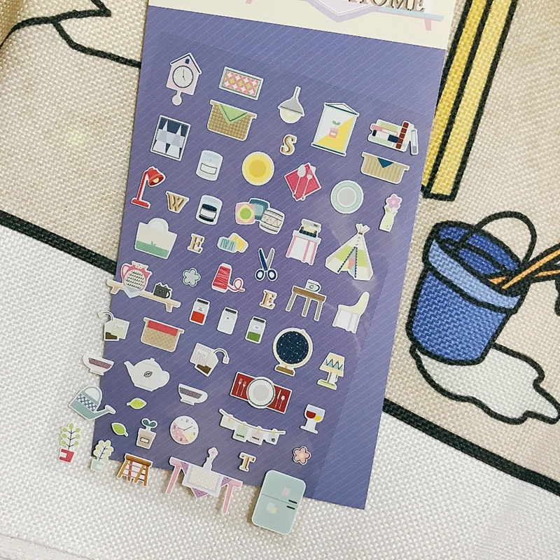 Korea FUNNY Sweet Home DIY Stickers Little Things Scrapbook Cute Cutting Die Journal Diary Mini Decorative Hobby Craft