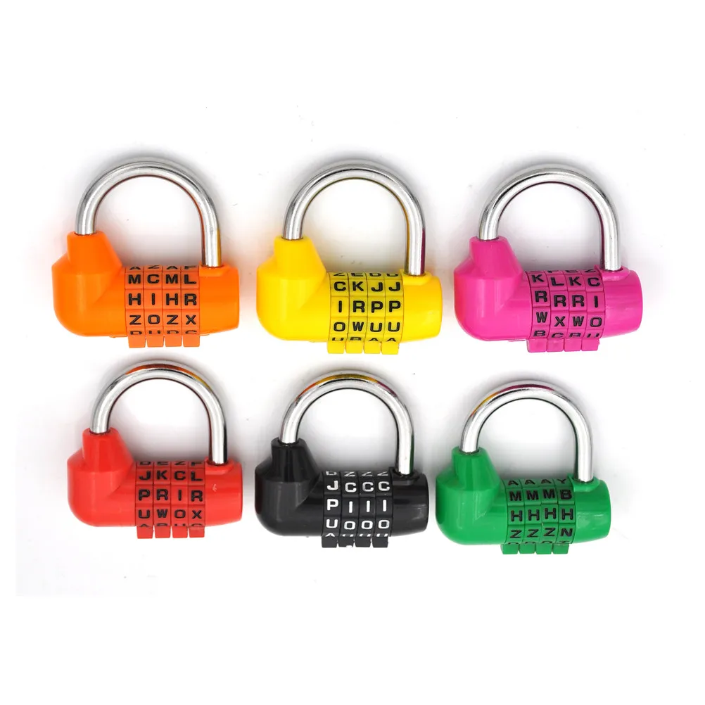 4 Dial Digit Letter Combination Travel Security Code Lock Diary Password Padlock Luggage Security Padlock