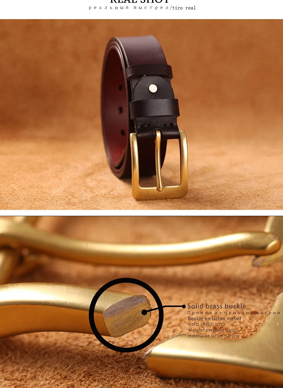 Echtes Leder Gürtel Für Männer Mode Massivem Messing Schnalle Gürtel Männer der Kupfer Schnalle Gürtel Rindsleder Qualität Männer Strap – Detail 7