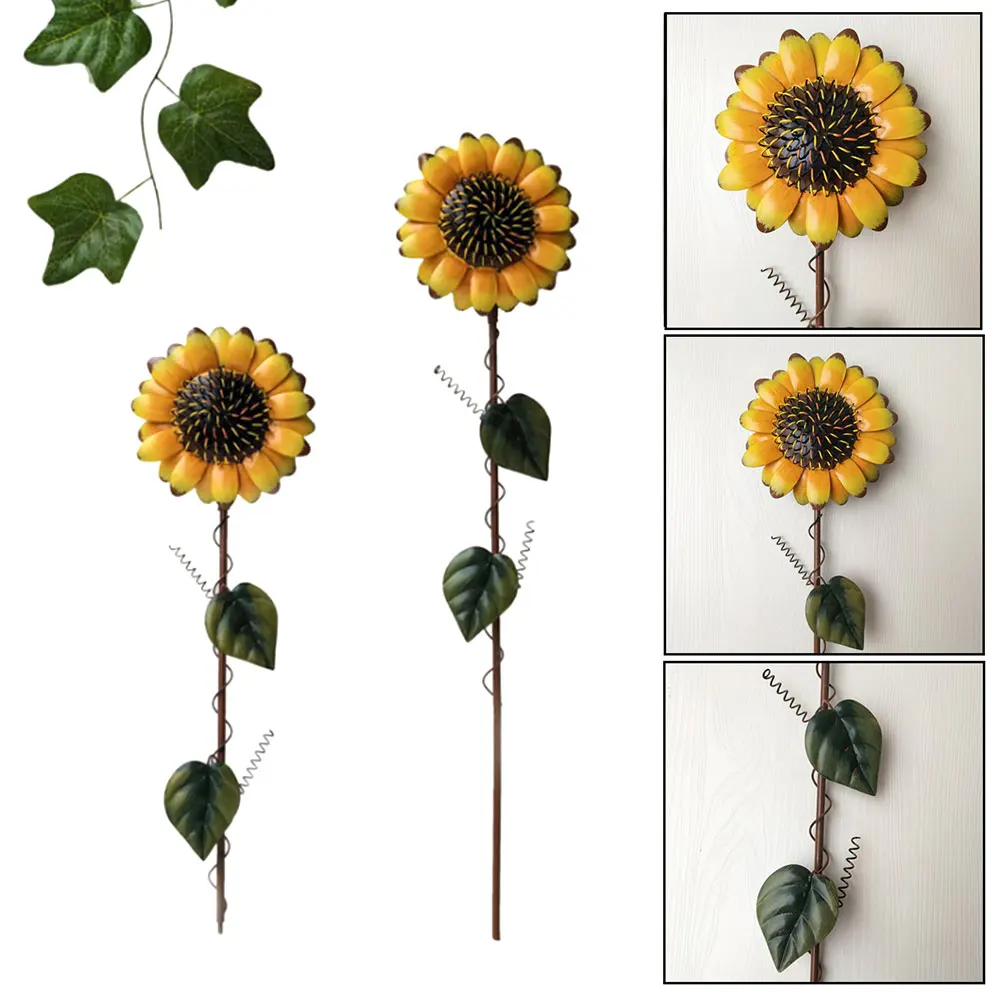 

Iron Sunflower Garden Stakes Spring Outdoor Decorative Plant Flower Stake Lawn Yard Stick Decorations