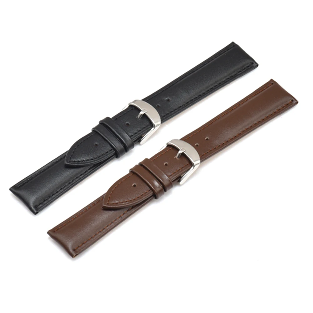 Rogbid pulseira de relógio de couro genuíno para homens relógio feminino 24mm liberação rápida pulseira de relógio preto marrom