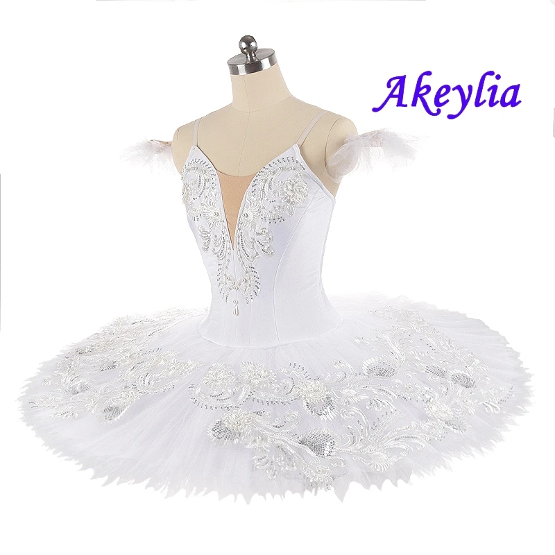 YAGP White Swan Lake Professional Ballet Tutu for women White pancake Tutu girls platter Ballet performance Tutu Adult JN0245