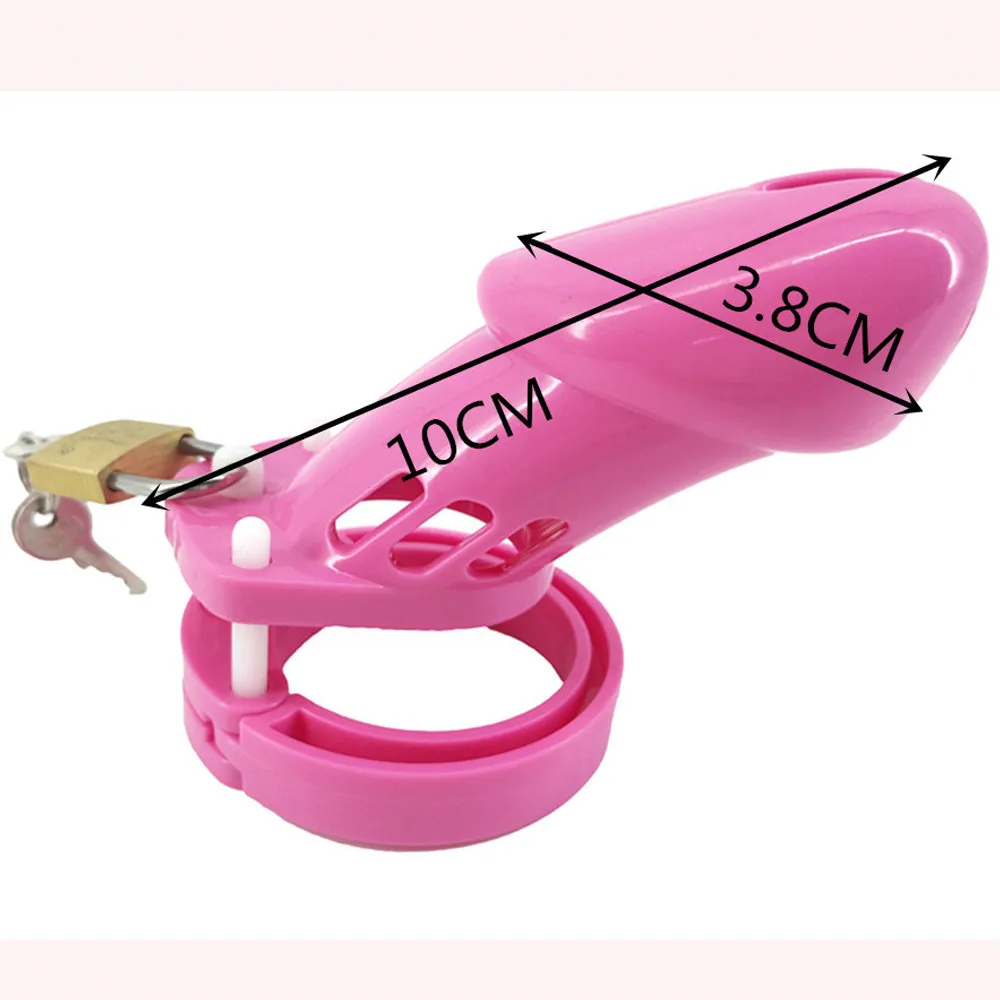 CB6000 Safe & Non-toxic Plastic Male Chastity Cage Device Cock Cage With 5 Size Rings Brass Lock Locking Number Tags SM Sex Toy view 3