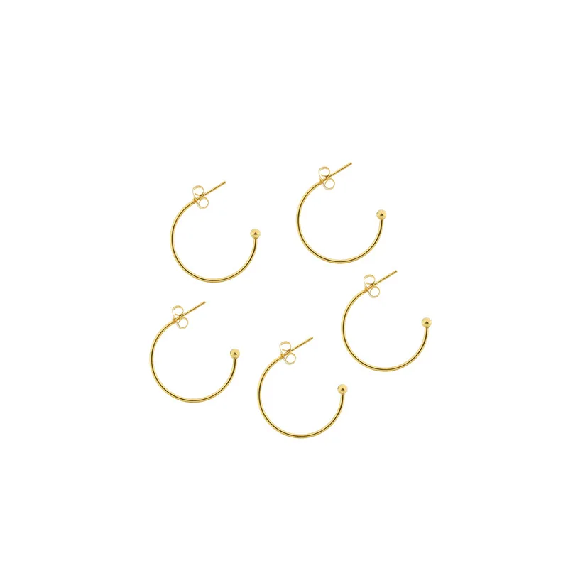 10Pcs Stainless Steel Big Circle Hoop For Women Hot Sale Earrings Gold Color Round Ear Hoop Earrings Engagement Jewelry