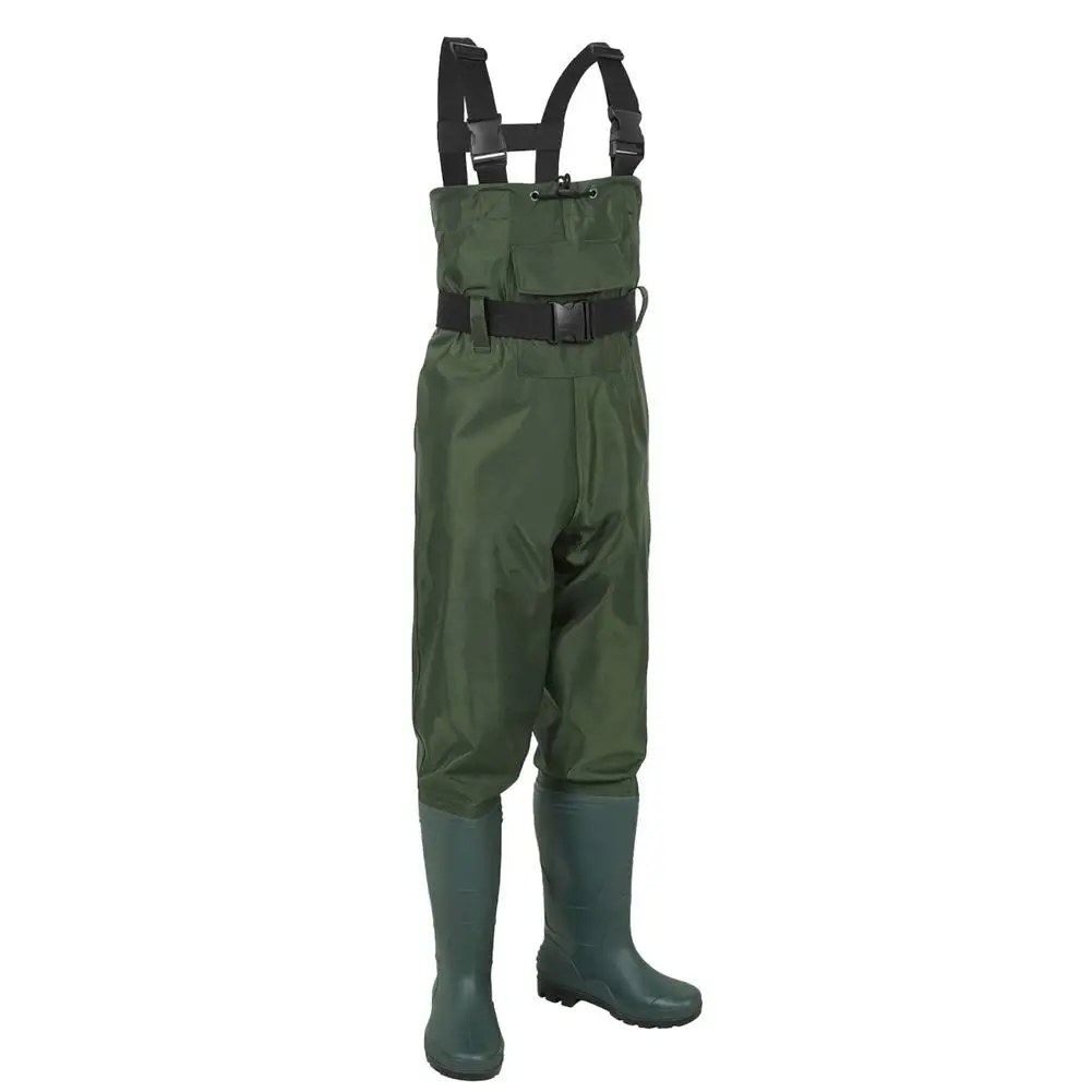 Lightweight Fishing Chest Waders Pants with Waterproof Shoes Kit Nylon Breathable One-piece Trousers Wading Pants for Fishing