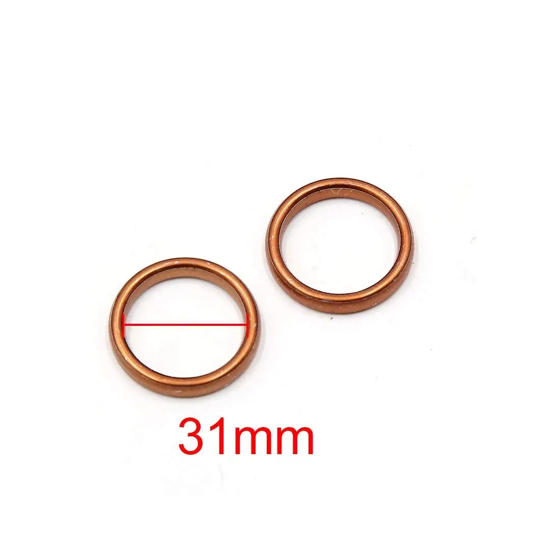 20 Pcs 39mm Outer Dia Copper Tone Metal Motorcycle Exhaust Pipe Muffler Gasket, Pack