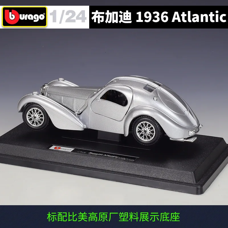 Bburago-Die Cast Brinquedos Modelo de Carro Colecionáveis, Bugatti Atlantic, Estática, 1:24, 1936