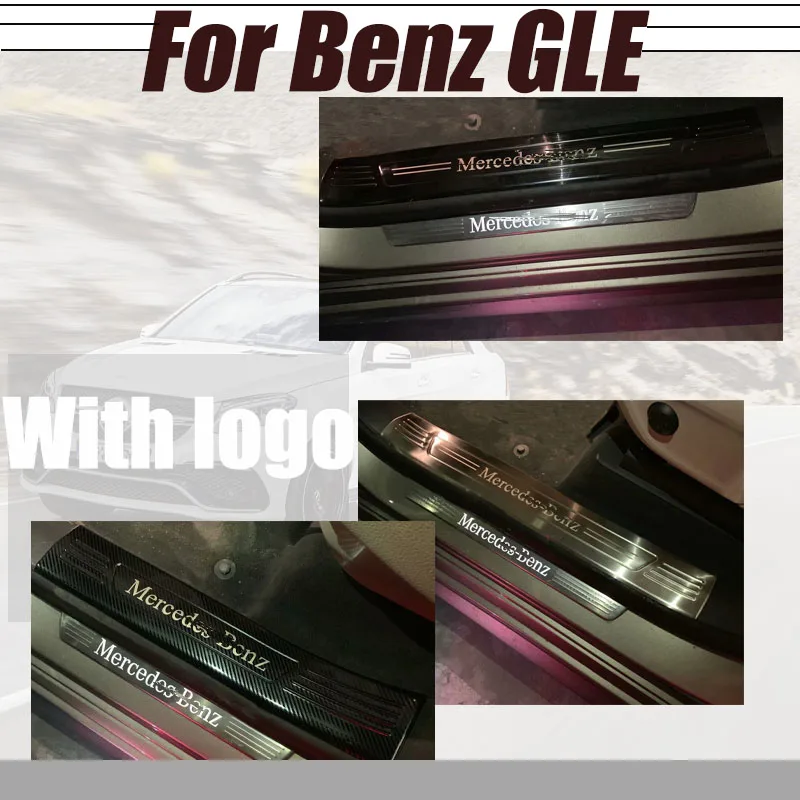 

For Benz GLE Stainless Steel Car Door Welcome Pedal Built-in Threshold Strips Cover Trim Car built-in door trim Car Accessories