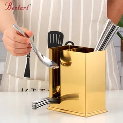 Cutlery Tableware Storage Rack Drain Chopstick Holder Stainless Steel Silverware Spoon Utensil Organizer Home Kitchen Tools