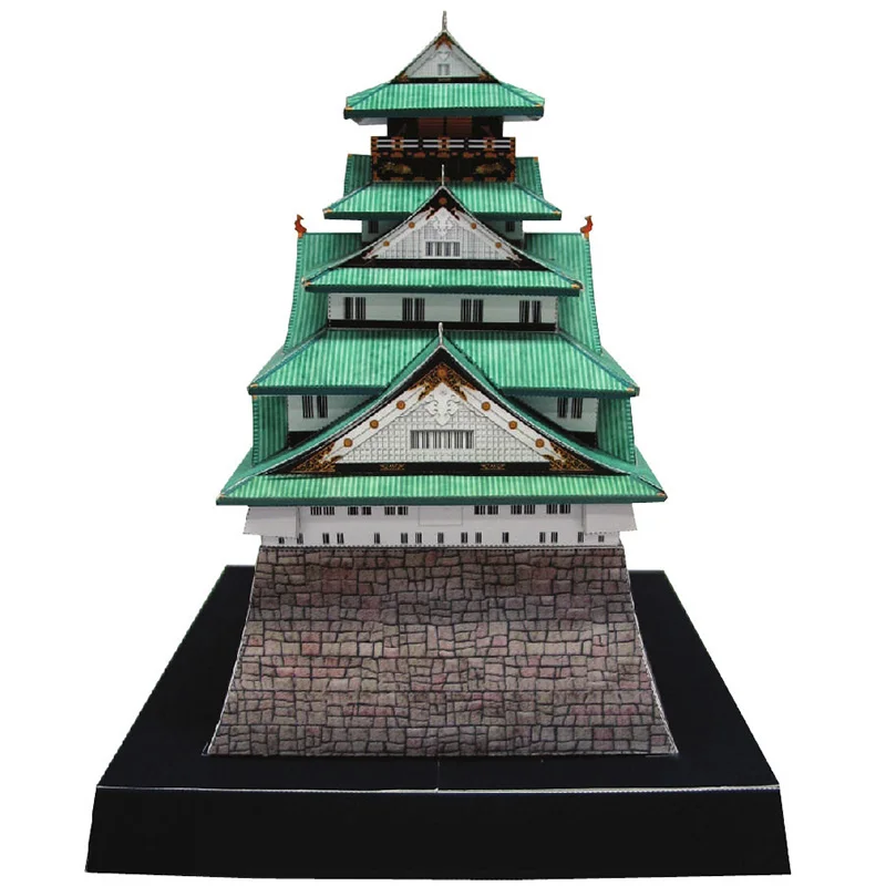 Japonia Osaka zamek składany Mini 3D papier Model dom Papercraft sztuka DIY Origami budynek nastolatki dorosły Handmade zabawki wykonane ręcznie QD-191