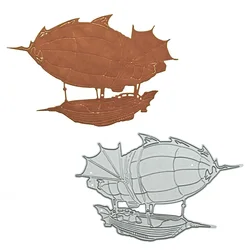Steampunk Dirigible Airship Metal Cutting Dies Scrapbooking DIY Air Ship Clip Art Card Decorating Papercraft Cutter Die Punch