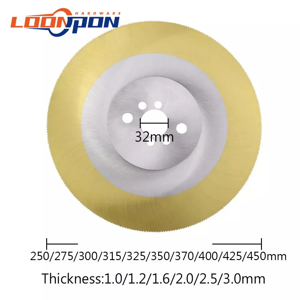 300Mm Hss Cirkelzaagblad Tin-Coating Voor Staal Koper Ijzer Aluminium Metalen Pijp Snijden Diafragma 32 Mm dikte 1 Mm
