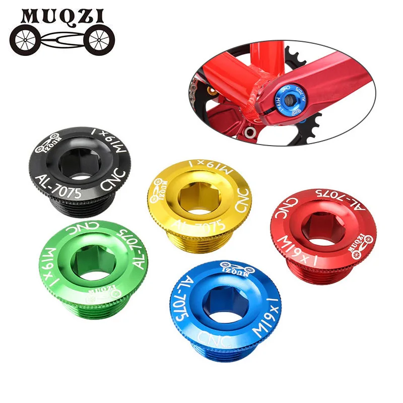 MUQZI Bike M19 Crank Cover Crankset Screw 7075 Aluminum Alloy Crank Arm Fixing Nut Bolt MTB Road Bicycle Chainwheel Caps