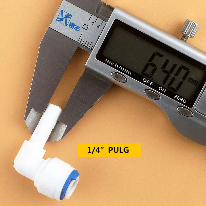 1/4 "أنبوب-1/4" كوع تثبيت ، توصيل سريع 1144 ، موصل أنبوب صلب ، قطر 6.5 مللي متر ، مرشح مياه حوض السمك RO ، نظام التناضح العكسي