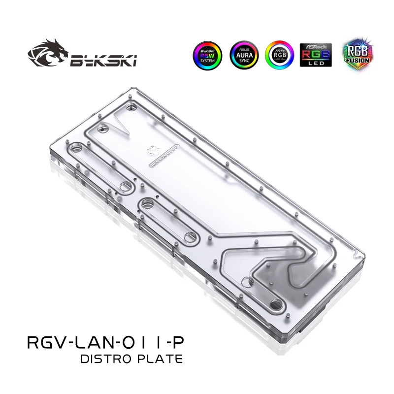 BYKSKI Acrylic Board Water Channel Solution use for LIAN LI O11 Dynamic Case for CPU and GPU Block / 3PIN RGB / Combo DDC Pump