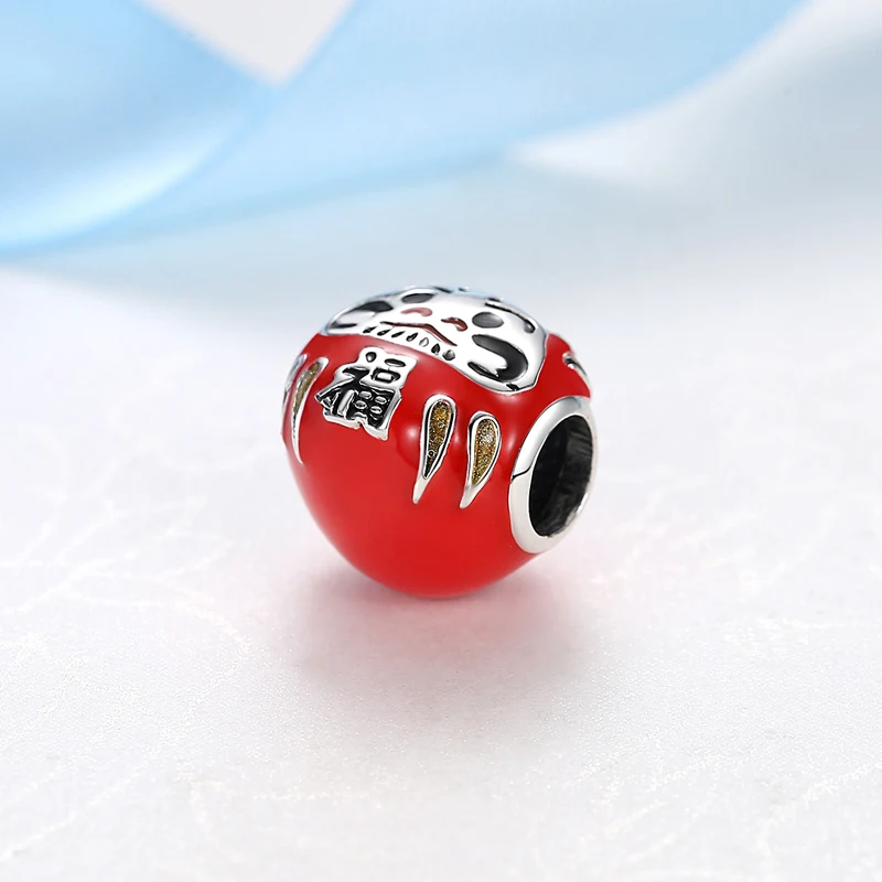 925 Sterling Silver Charms Beads Original Japanese Doll Fortune Cat Charm Fit Pan Brand Bracelets Bangles DIY Jewelry For Women