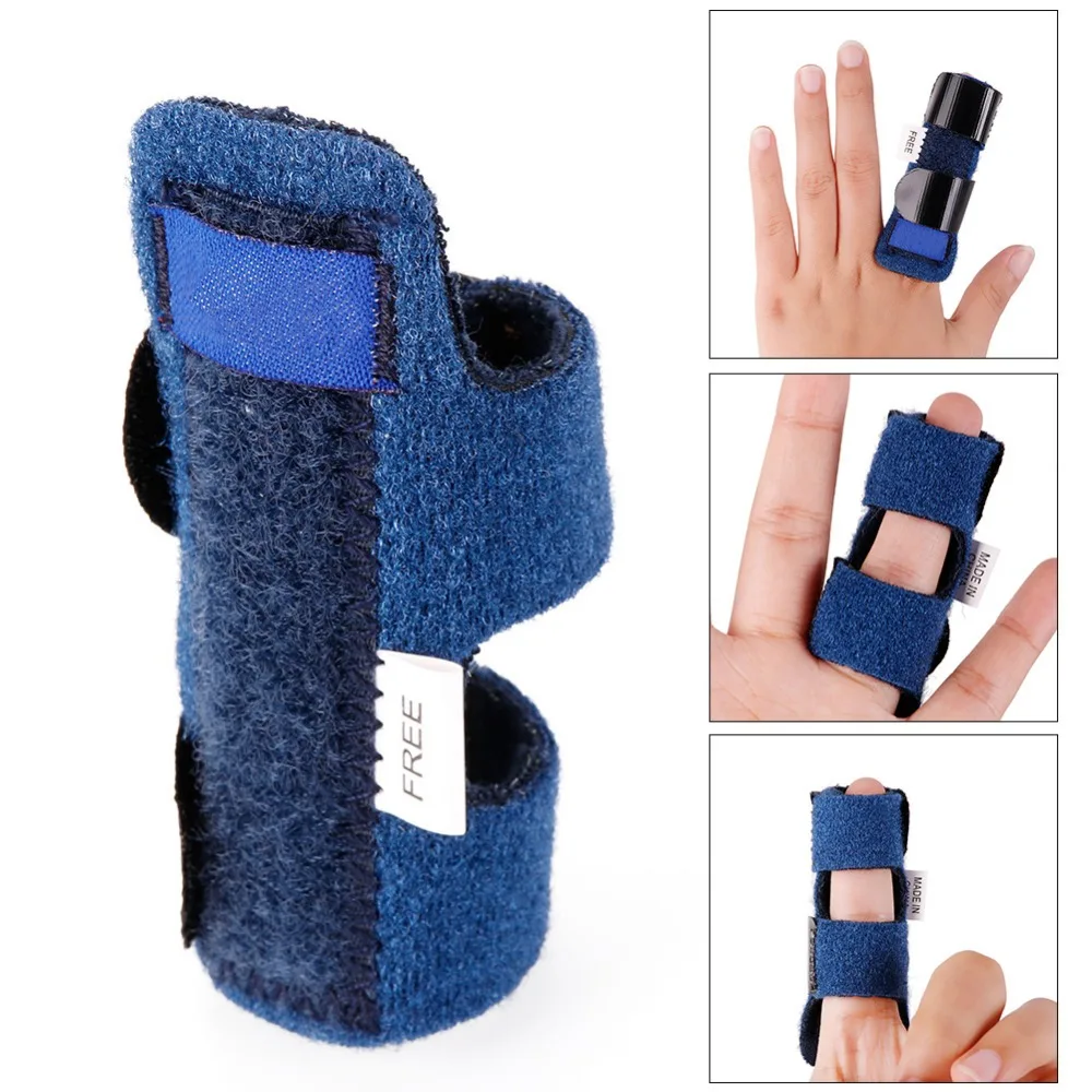 1Pcs Pain Relief Aluminium Finger Splint Fracture Protection Brace Corrector Support With Adjustable Tape Bandage #255335