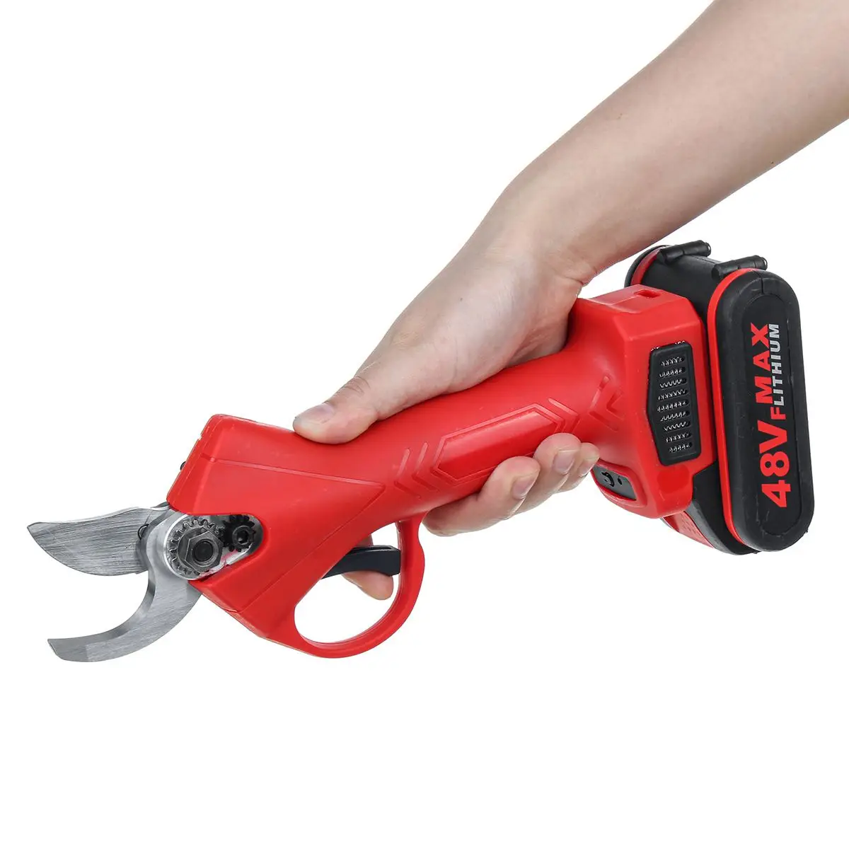 48VF Cordless Pruner Electric Pruning Shear with 2pc Lithium-ion Battery Efficient Tree Bonsai Pruning Branches Cutter EU Plug