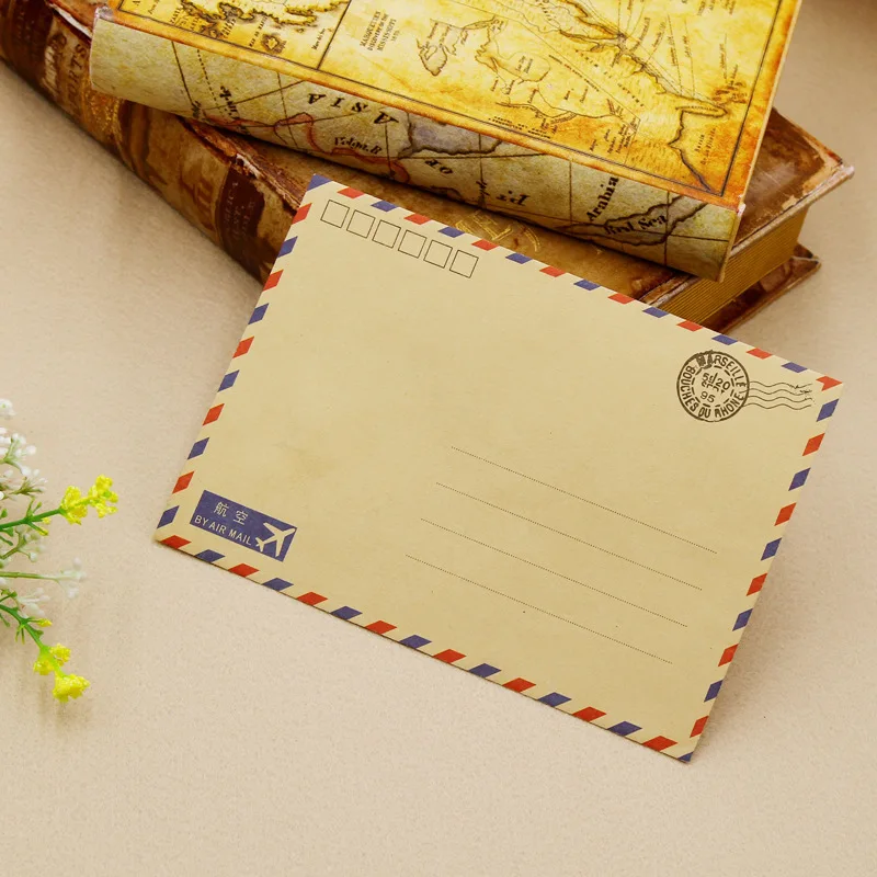 10 pcs/lot Vintage Paris Large Envelope Postcard Letter Stationery Paper Airmail Retro School Office Gifts Kraft Envelopes