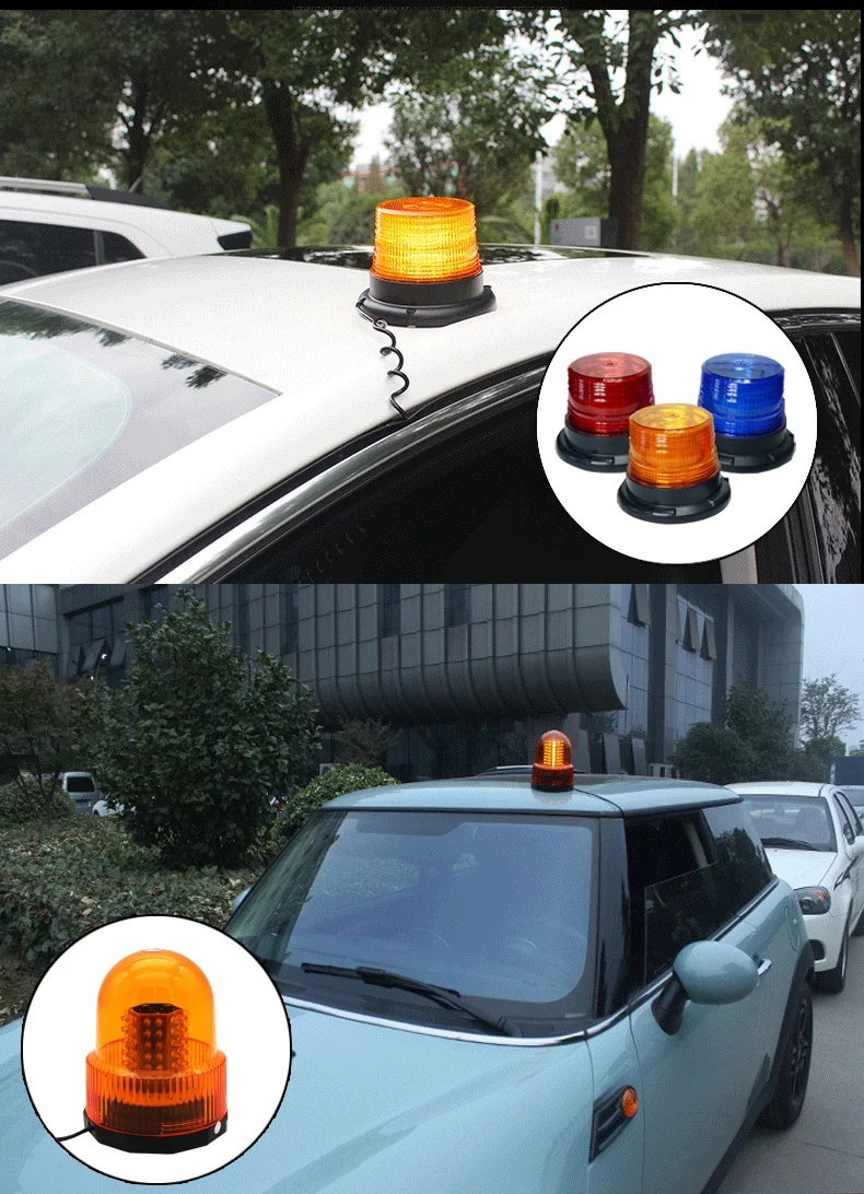 12V Ceiling Engineering Warning School Bus Roof Lamp With Magnet LED Strobe Lights For Road Operation