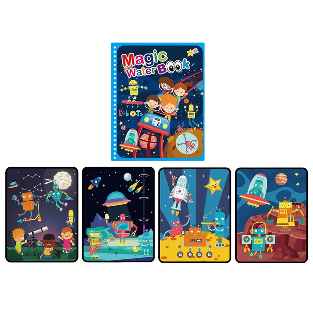 Giocattolo Montessori libro da colorare riutilizzabile libro da disegno d'acqua magica giocattoli sensoriali per la prima educazione per bambini libro di pittura regalo di compleanno