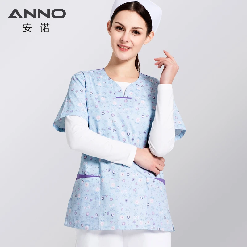 ANNO-Uniforme Sanitário de Enfermagem Feminina, Scrubs do Pessoal do Hospital, Uniforme de Enfermeira, Uniformes de Esteticista, Clínica Dentária Feminina