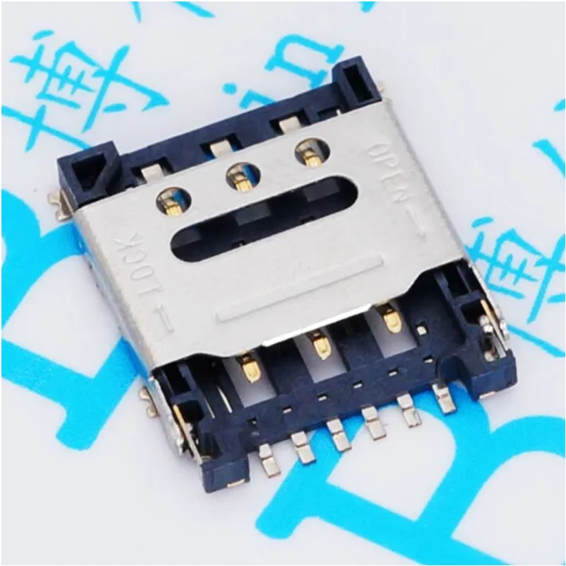 4 piece 6P 6-pin Nano SIM card slot socket adapter connector Nano-SIM Clamshell Flip Gold plating high quality For phones LTE mo