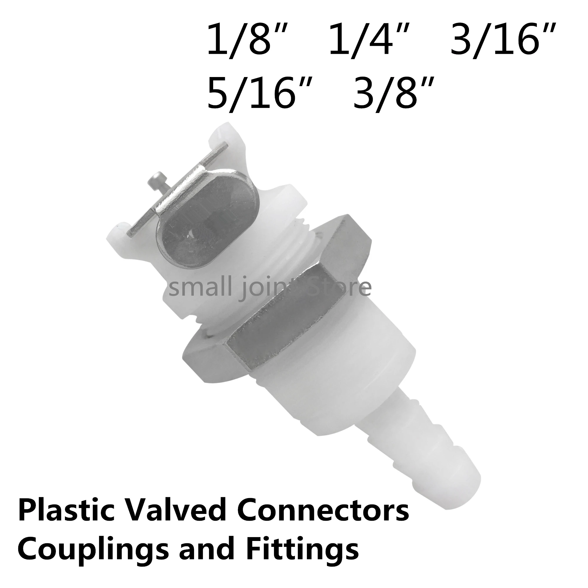 1/8” 1/4” 3/16” 5/16” 3/8” CPC Connector Female Quick-Disconnect Tube Coupling Through-Wall Socket with Valve