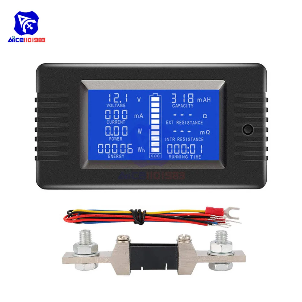 diymore PZEM-015 200A Shunt Battery Tester Voltage Amp Power Capacity Internal & External Resistance Residual Electricity Meter