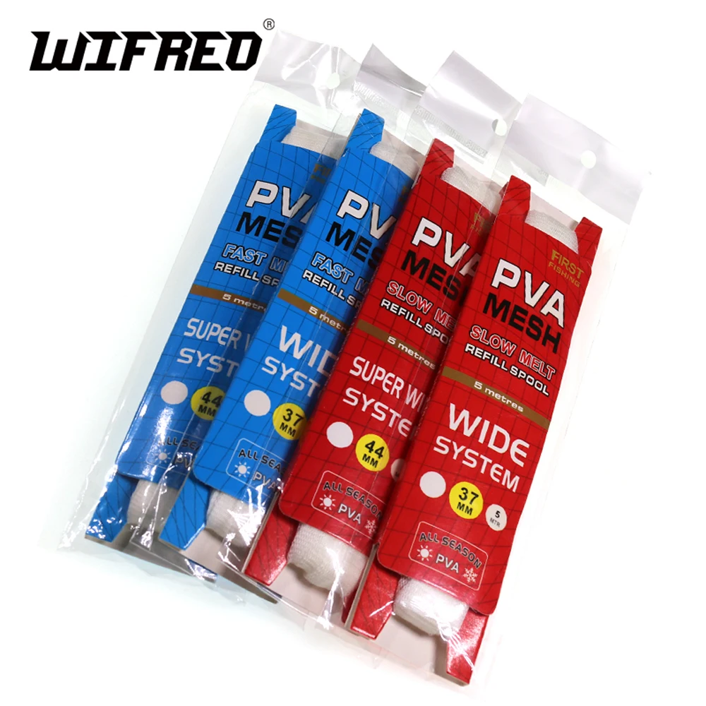 Wifreo Carp Fishing PVA Mesh PVA Net Refill  Card Package Fishing Bait PVA Bags Stocking for Hook For Ground Bait Fishing