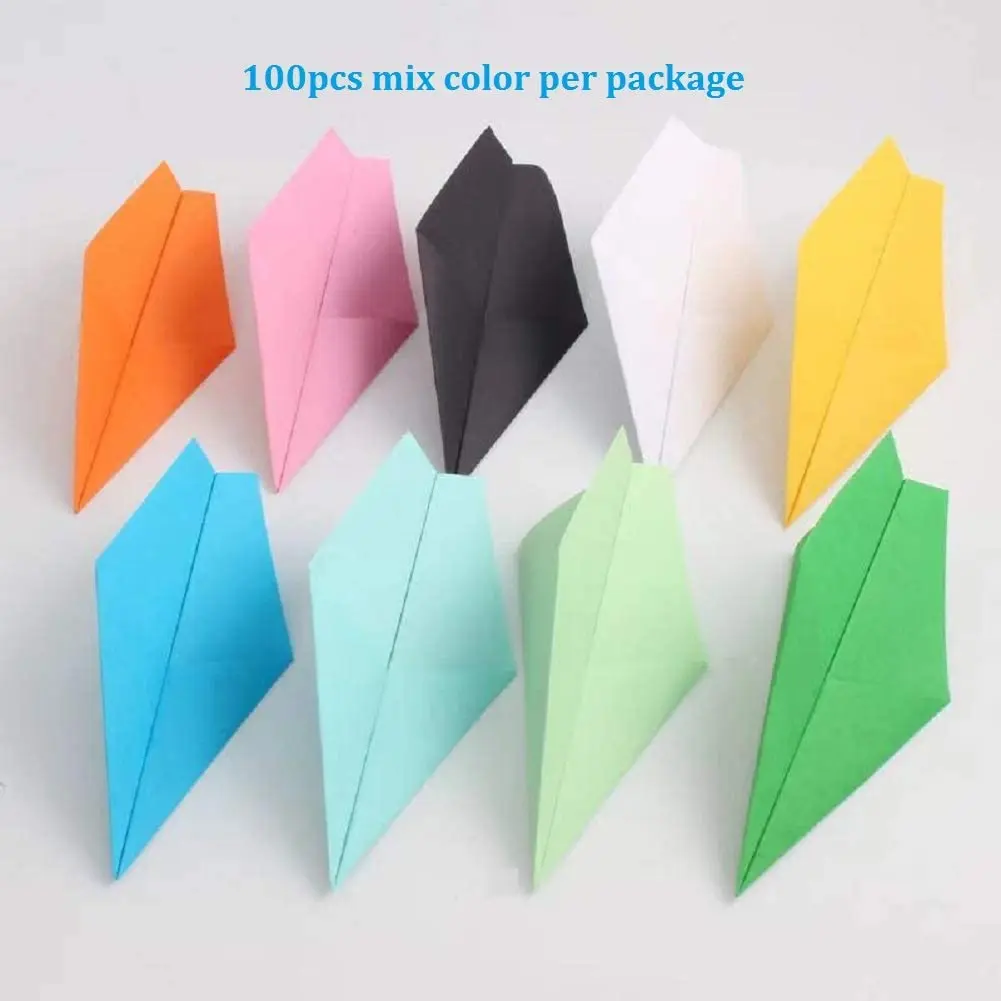 100Pcs Premade Rainbow Origami Paper Airplane Folded Origami Planes for Kids Party Supplies Plane Theme Birthday Baby Shower Par