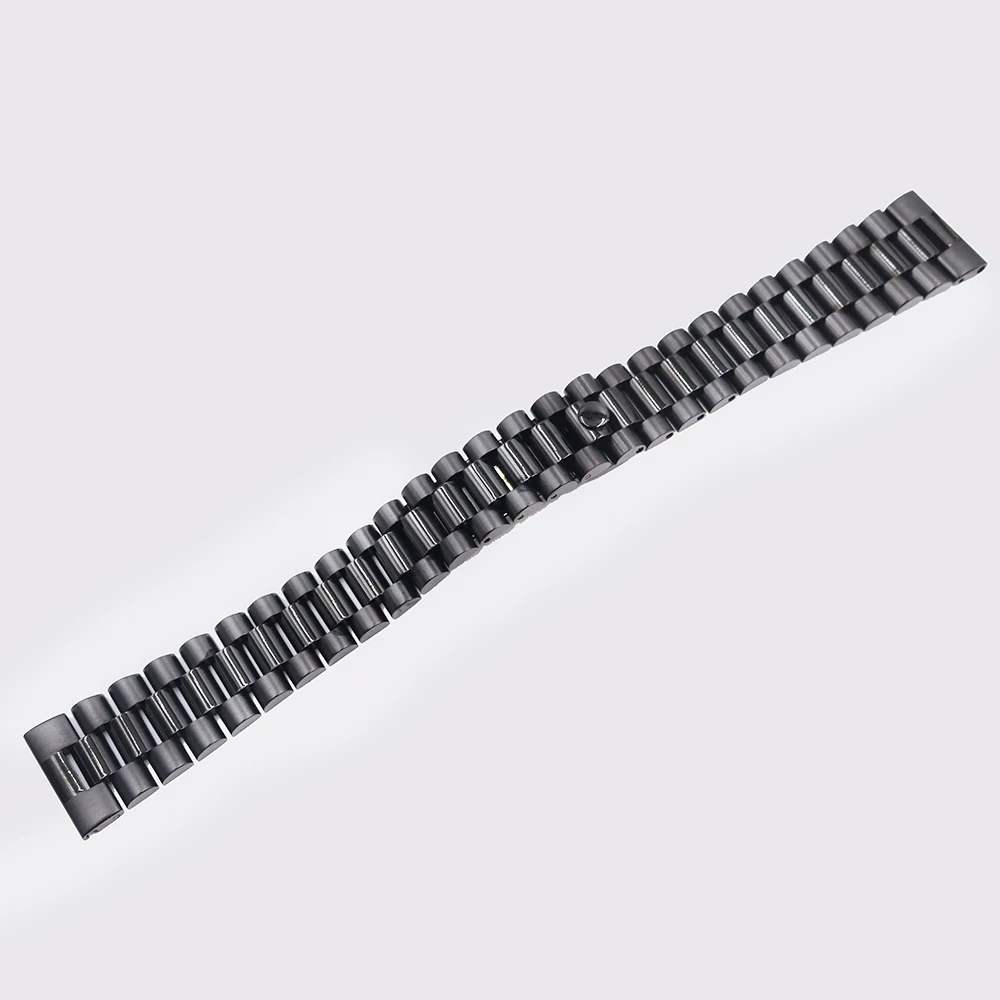 CARLYWET 20 22mm Black 316L Steel Solid Straight End Screw Links Replacement Wrist Watch Band Bracelet For Rolex President Seiko