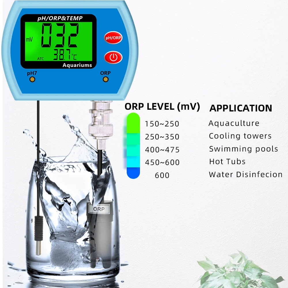 Digital 3 in 1 PH/TEMP/ORP Meters PH Meter Redox Potential Tester TDS Detector Monitor PH Multi-Parameter Water Quality Tester