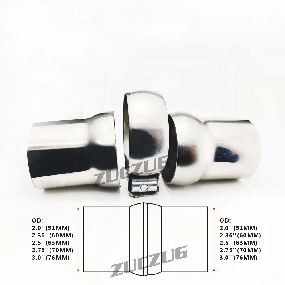 Car Accessories SWIVEL EXHAUST CLAMP SS  Joint Universal Muffler Adjustment Adapter Pipe